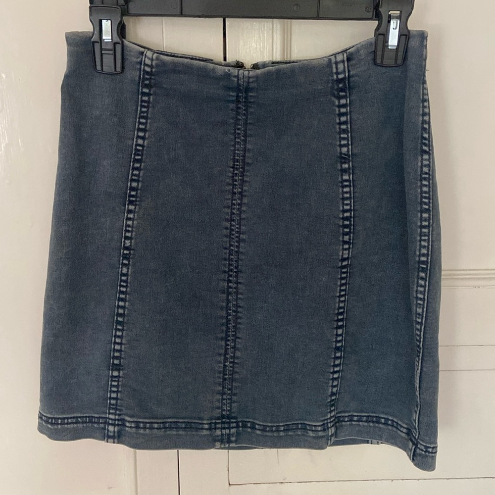 dark denim free people skirt